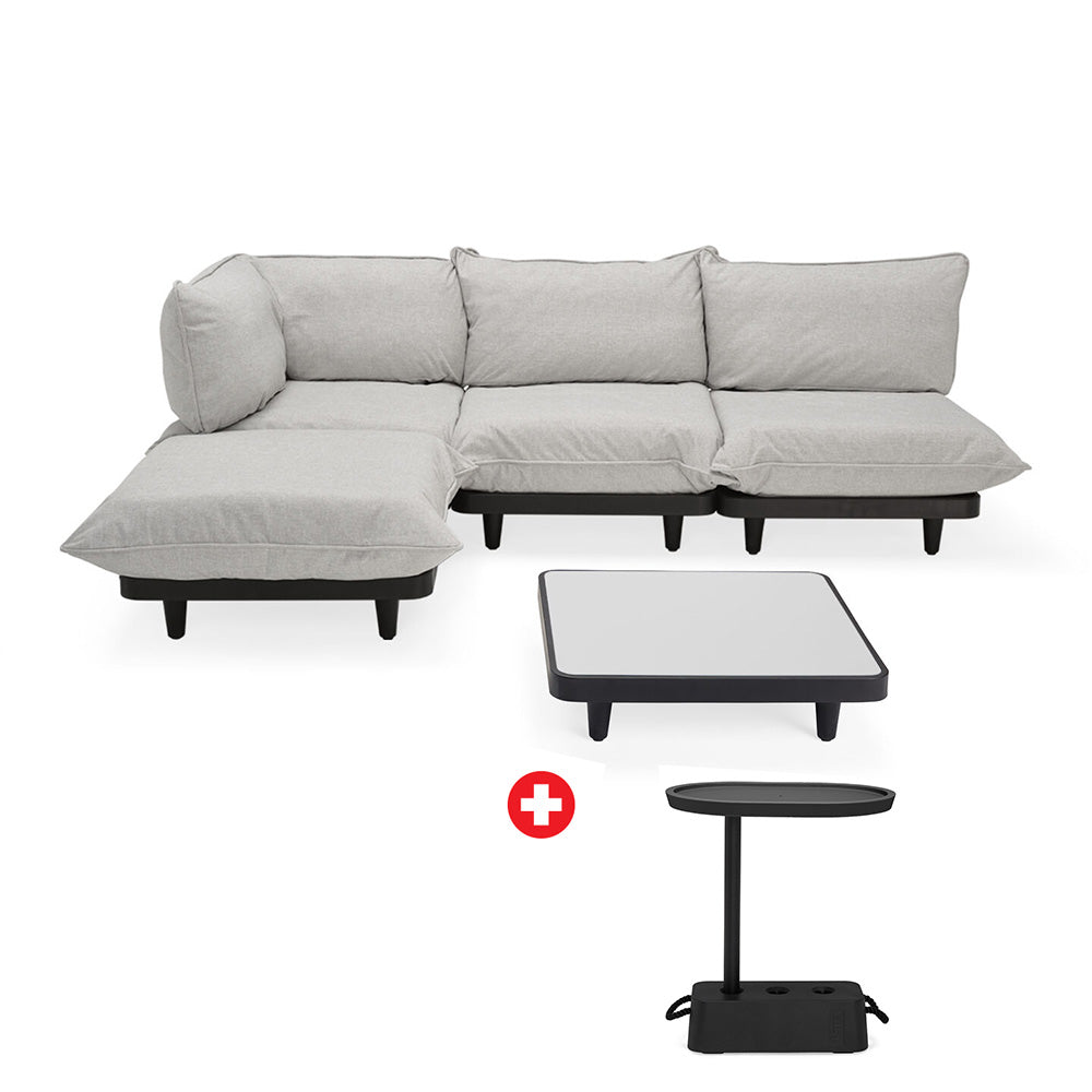 Paletti Large + salontafel + Brick tafel. Fatboy