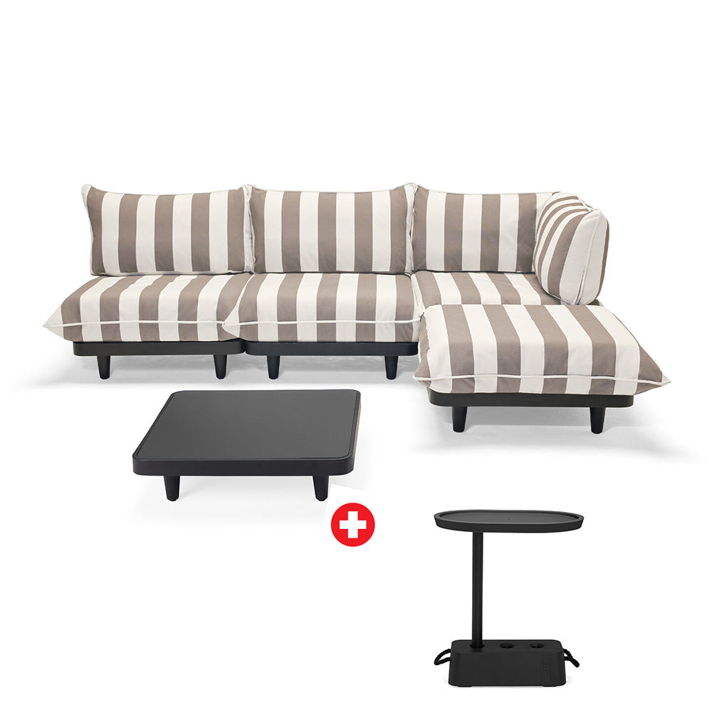 Paletti Large + salontafel + Brick tafel. Fatboy