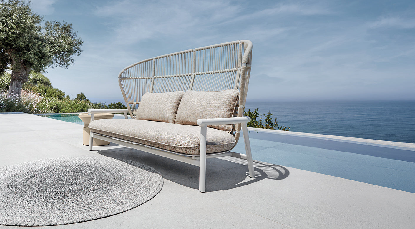 Gloster Fern low back aluminium lounge stoel