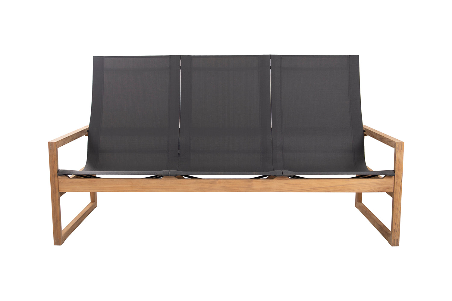 Traditional teak, Sofia 3-zits lounge bank. Leverbaar in drie kleuren