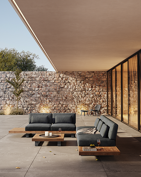 Jati & Kebon, Truro 3 zits loungemodule, verkrijgbaar met verschillende kleuren kussens