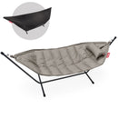 Fatboy Hangmat Grey Taupe Fatboy Headdemock,SuperB de luxe hangmat + frame + hoofdkussen + cover, Frame zwart en de hangmat is in meerdere kleuren verkrijgbaar.