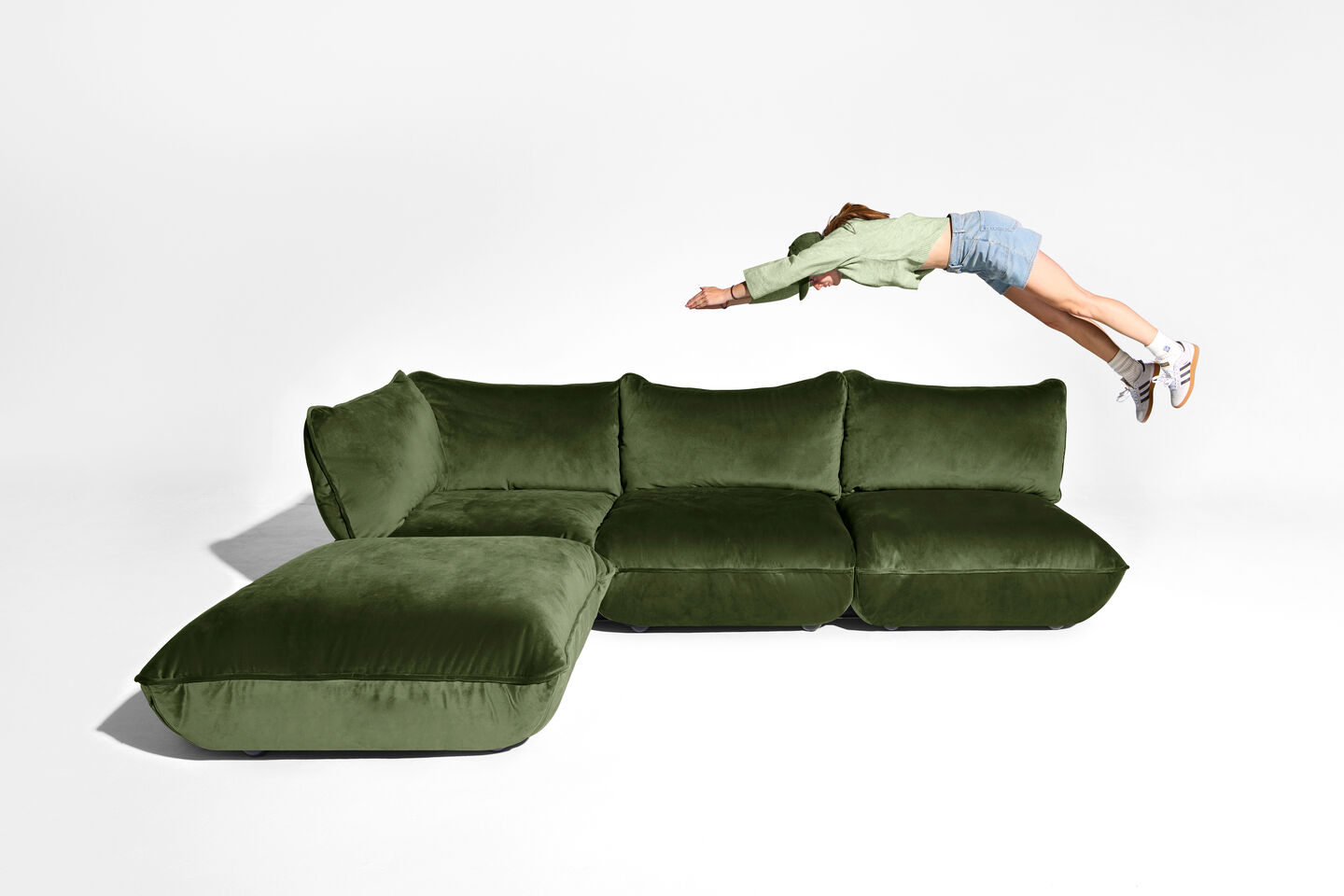 Fatboy® Sumo Velvet indoor Lounge corner Sofa. Verkrijgbaar in 3 kleuren.
