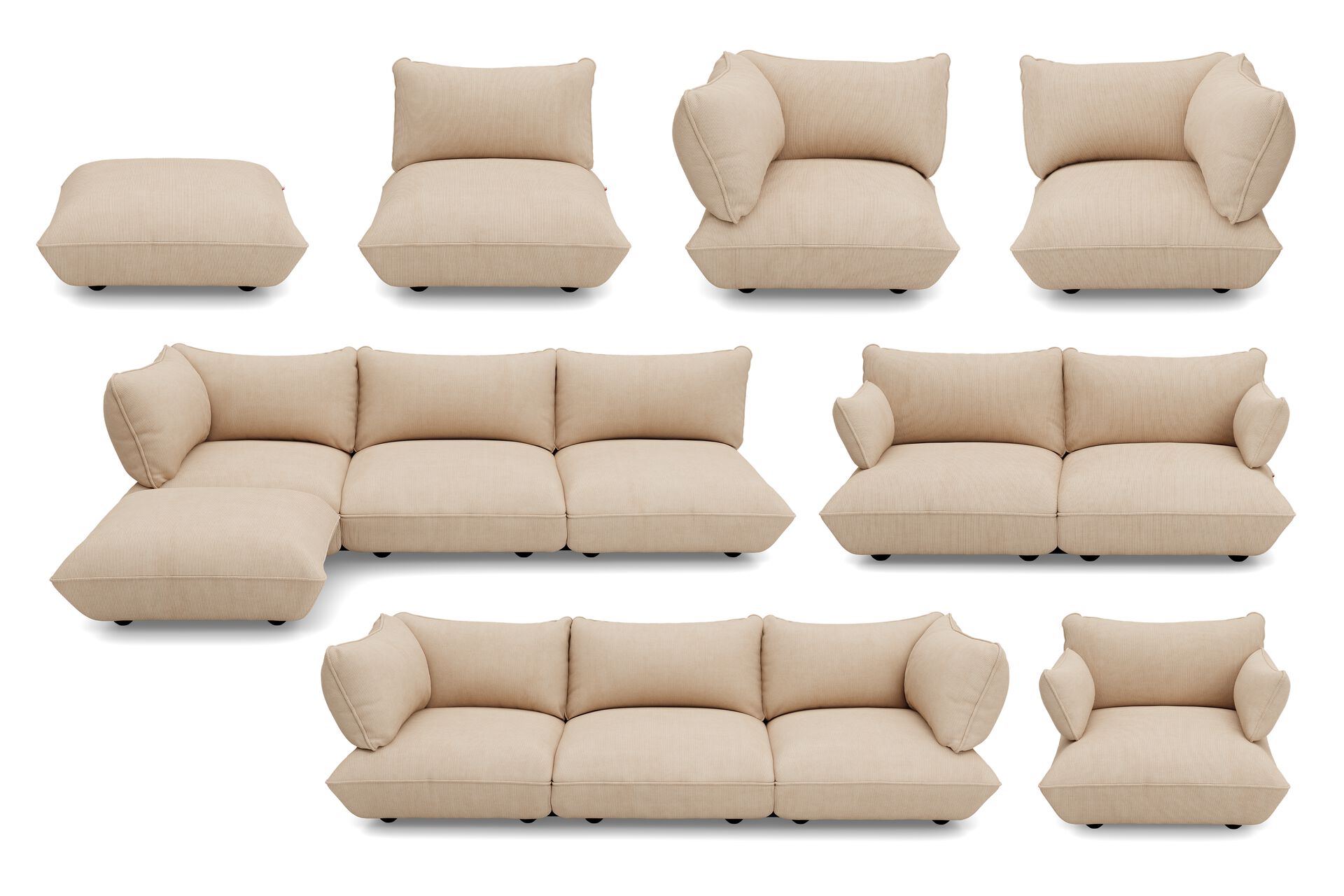 Fatboy® Sumo Cord Indoor Lounge corner seat rechts. Verkrijgbaar in 3 kleuren.