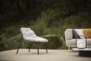 Todus Lounge stoel Todus Albus lage rug lounge stoel. Verkrijgbaar in meerdere kleuren gepoedercoat RVS frame en met meerdere kleuren kussens.