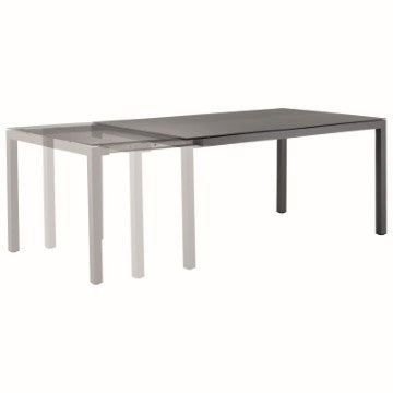 Solpuri, classic alu uitschuifbare tafel 140/200x80cm, antraciet frame en keuze uit tafelbladen in Keramik of Dekton.