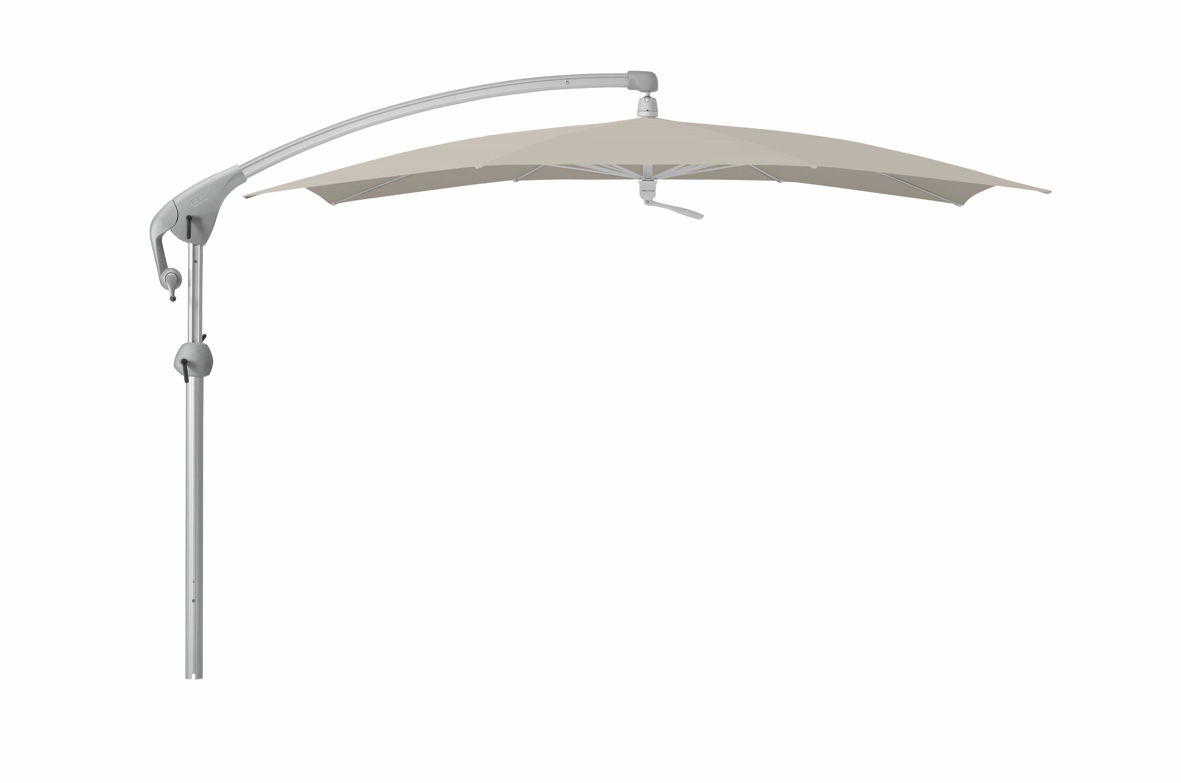 Glatz Zweefparasols Urban Clay 686 Glatz Pendalex P+ zweefparasol, in hoogte verstelbaar, kantelbaar, afmeting 285x230cm rechthoekig, Keuze uit 56 stofkleuren.