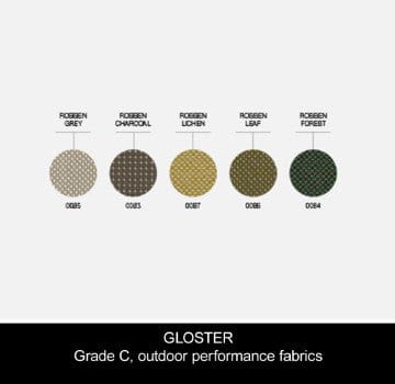 Gloster Ligbedden Categorie C Gloster Cradle loungebed met een wit of meteor frame en verschillende kleuren kussen