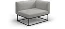 Gloster Lounge modulair Gloster Maya lounge linker of rechter eind module, verkrijgbaar in 3 verschillende soorten stofferingen en een hele range aan kleuren.