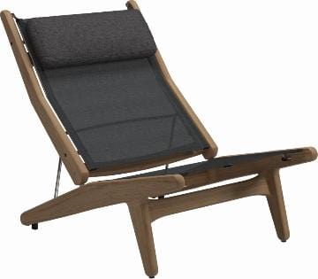 Gloster Verstelbare loungestoel Teak frame/Antraciet sling Gloster Bay teakhouten verstelbare loungestoel, verkrijgbaar in drie kleuren