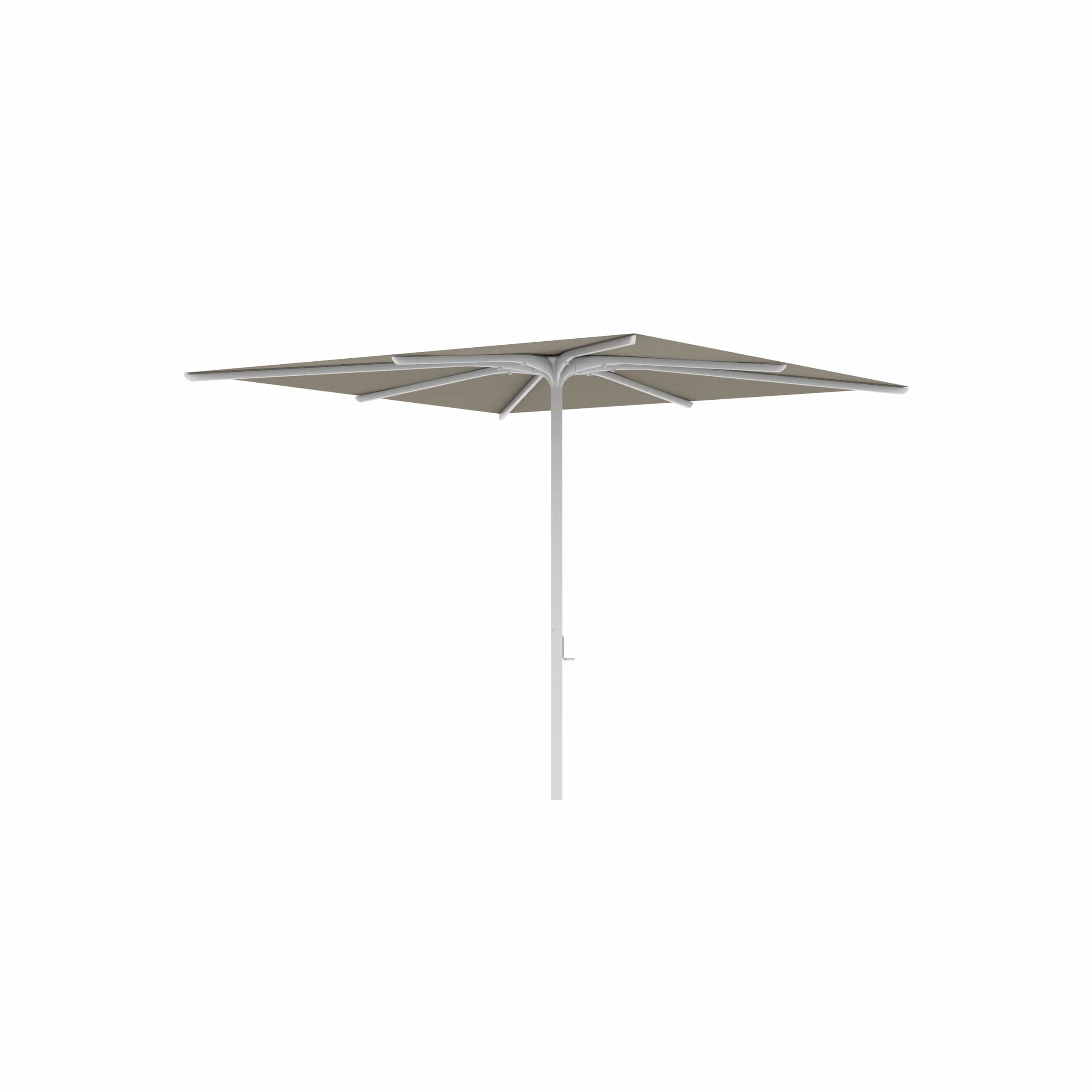 Royal Botania Aluminium stokparasols 275x275cm / Gepoedercoat aluminium wit / Capppuccino Royal Botania Parasol Bloom 275x275 cm