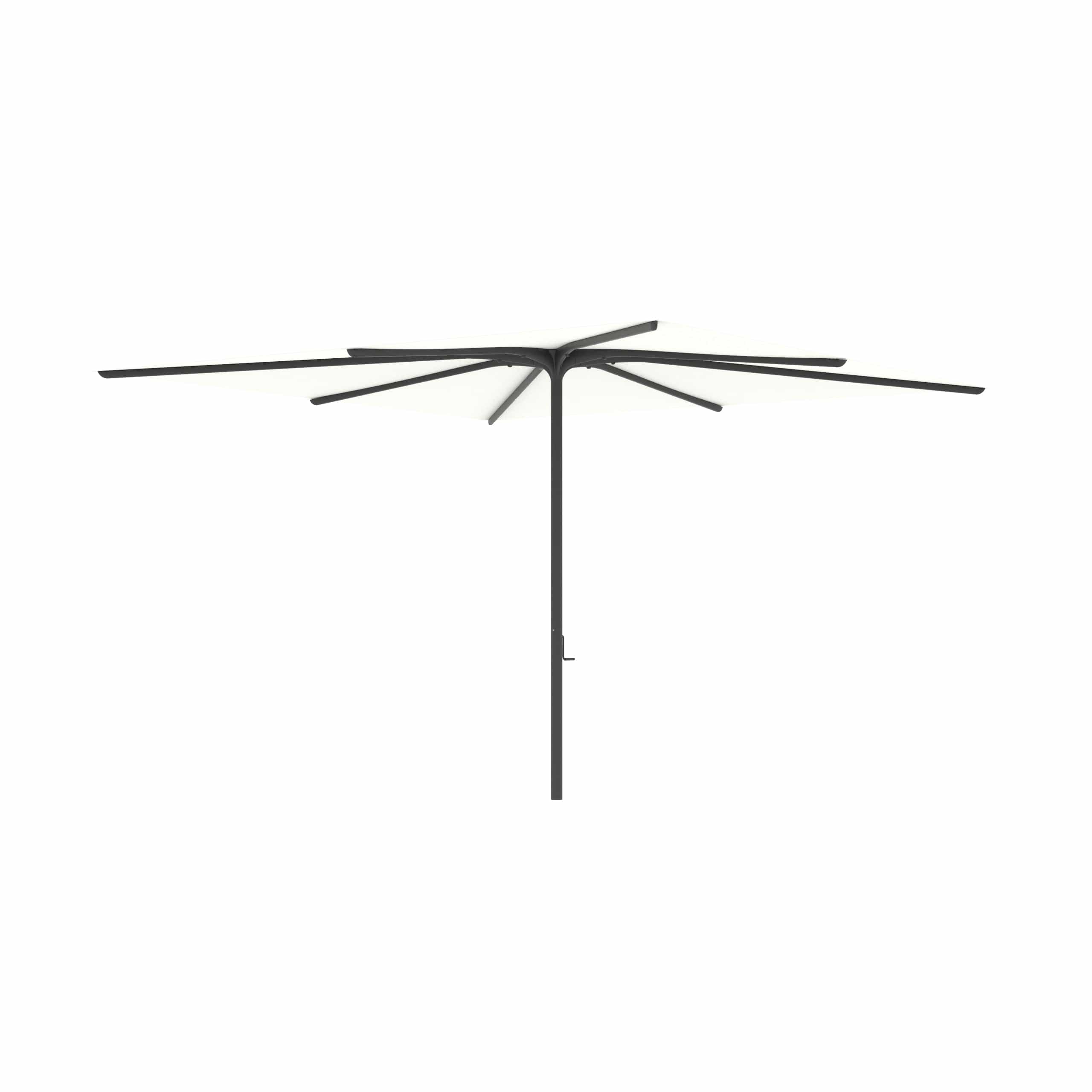 Royal Botania Aluminium stokparasols 340x340cm / Gepoedercoat aluminium antraciet / Wit Royal Botania Parasol Bloom 275x275 cm