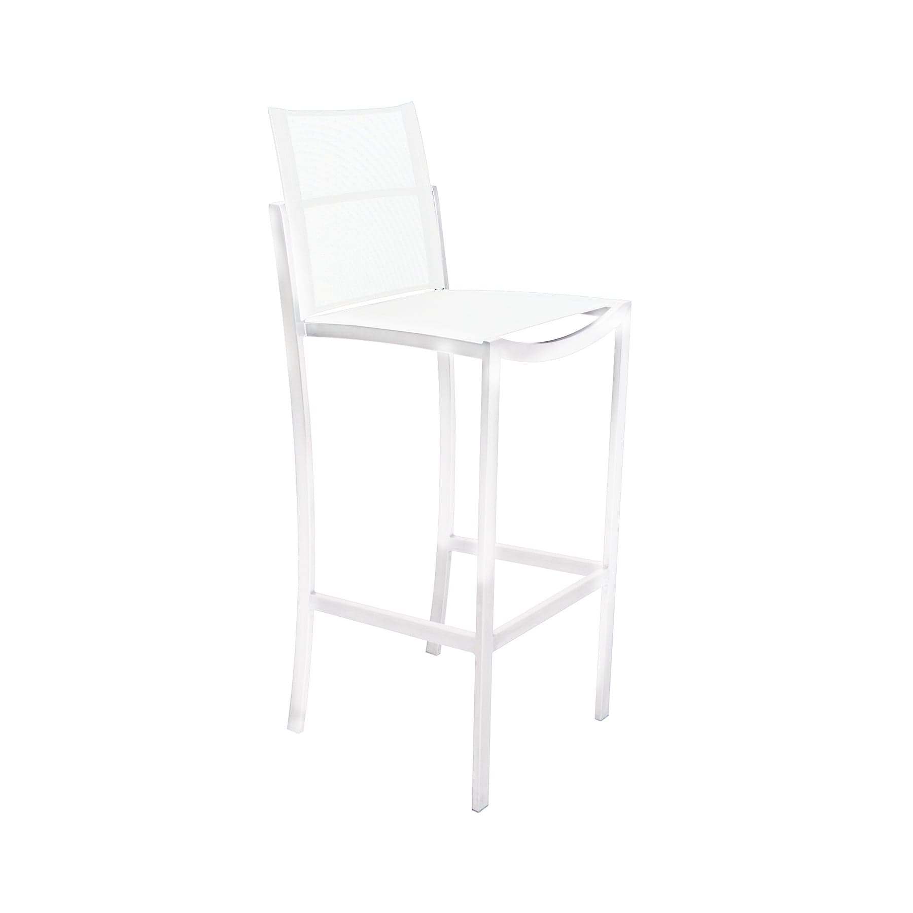 Royal Botania Barstoel gepoedercoat aluminium wit / Wit Royal Botania O-Zon barstoel met batyline zitting en rugleuning. Meerdere kleuren mogelijk.