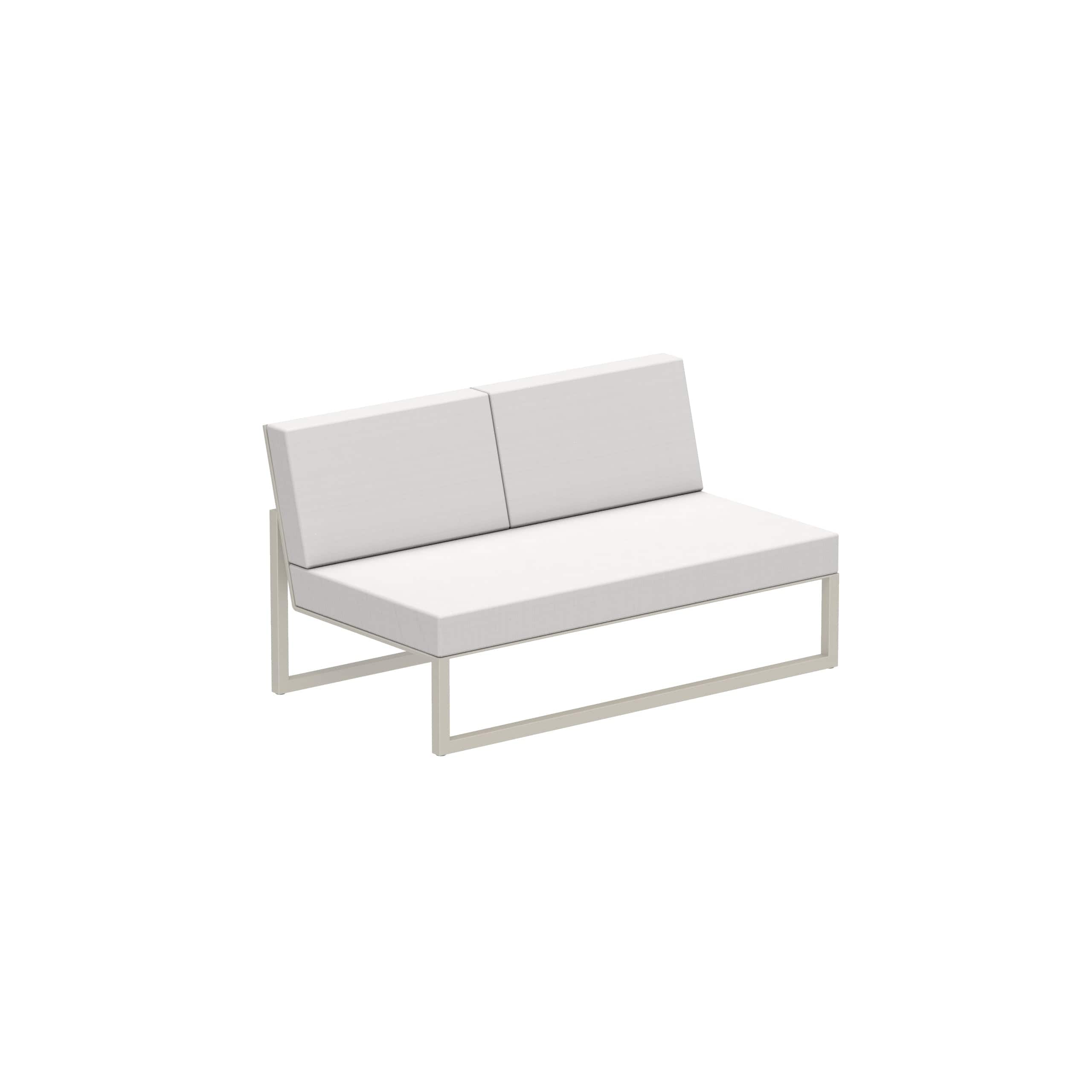 Royal Botania Lounge modulair Pebble gepoedercoat aluminium / Pearl Grey / Stof categorie B Royal Botania Ninix Lounge modulaire twee zitsbank zonder armleuningen, verkrijgbaar in verschillende kleuren frame's en stofferingen