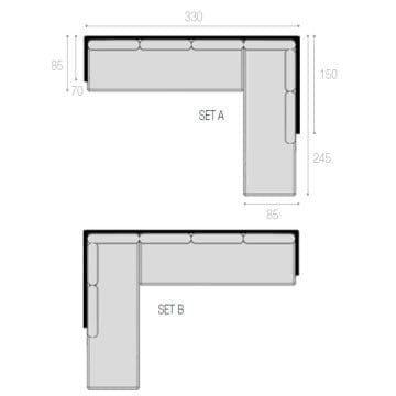 Royal Botania Lounge modulair Royal Botania Alura lounge set 7 A/7 B, Verkrijgbaar in meerdere kleuren frame's en stofferingen.