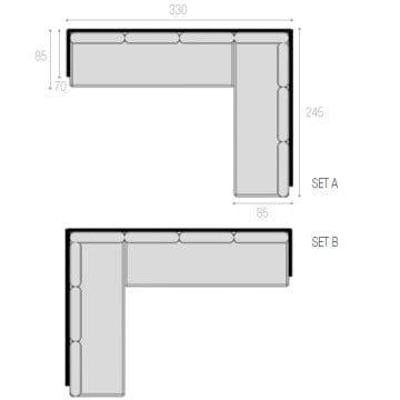 Royal Botania Lounge modulair Royal Botania Alura lounge set 9A/9B. Verkrijgbaar in meerdere kleuren frame's en stofferingen.