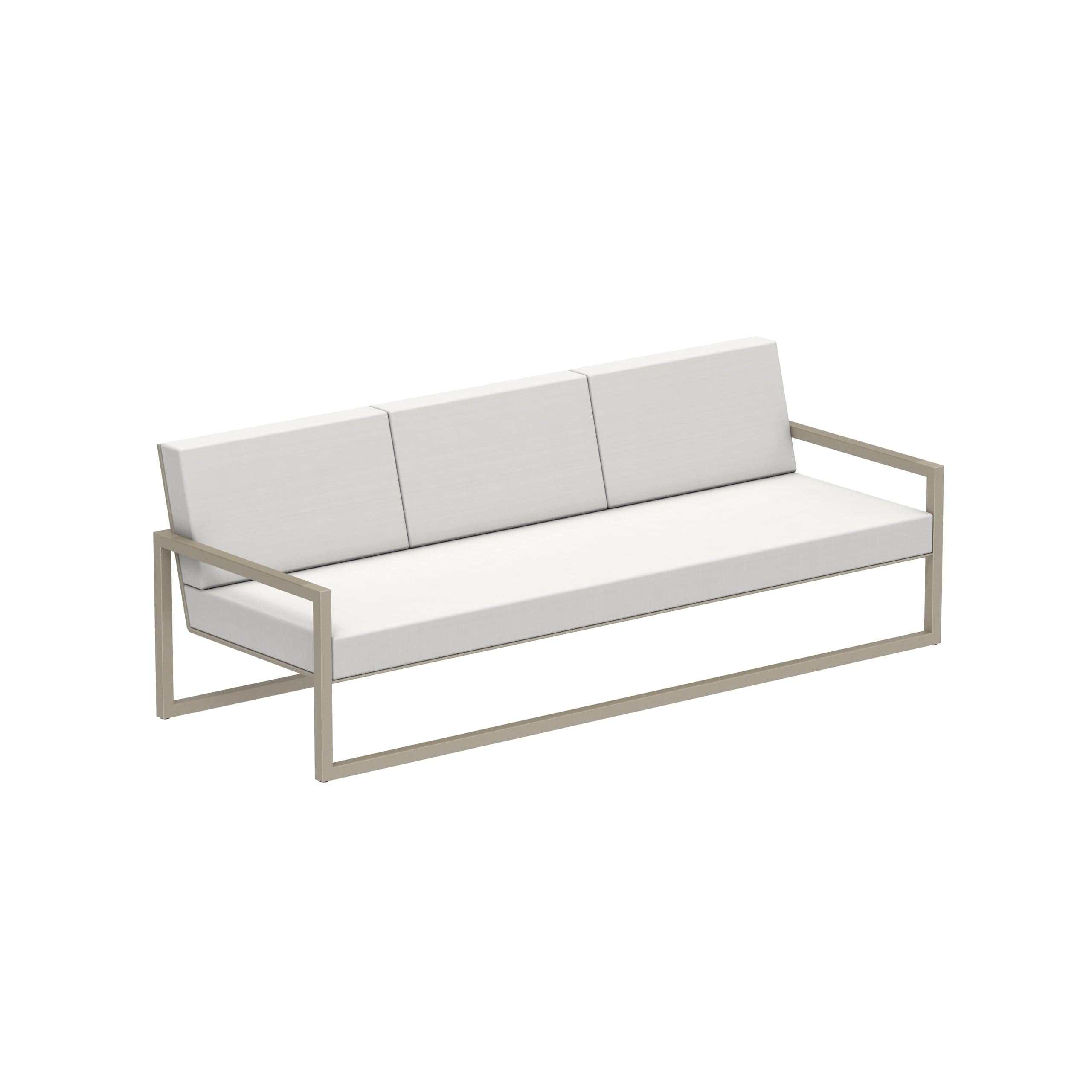 Royal Botania Lounge modulair Sand gepoedercoat aluminium / Pearl Grey / Stof categorie C Royal Botania Ninix Lounge driezitsbank, verkrijgbaar in verschillende kleuren frame's en stofferingen