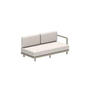Royal Botania Lounge modulair Sand / kussen set categorie A Royal Botania Alura lounge tweezits rechter arm module. Verkrijgbaar in meerdere kleuren frame's en stofferingen.