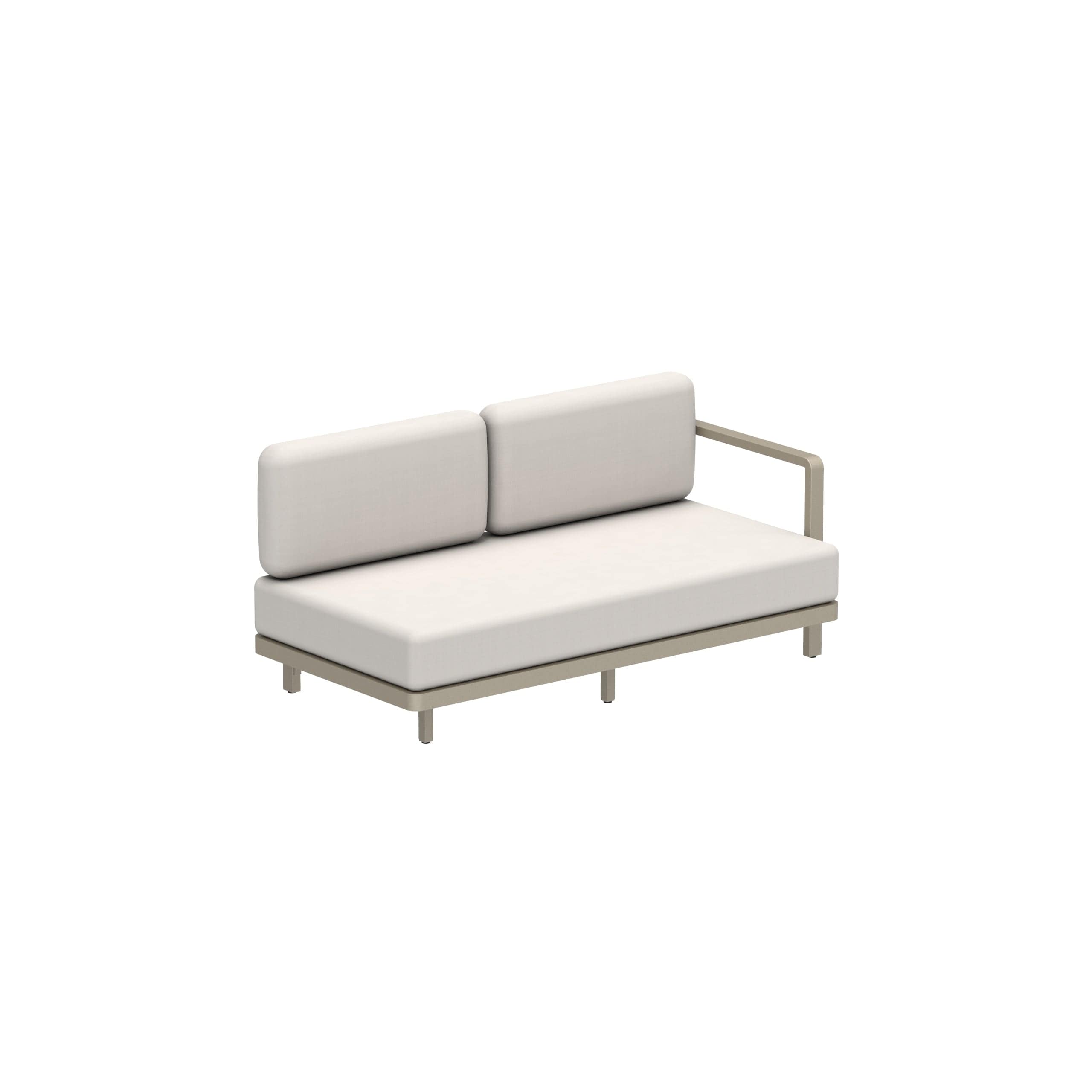 Royal Botania Lounge modulair Sand / kussen set categorie C Royal Botania Alura lounge tweezits rechter arm module. Verkrijgbaar in meerdere kleuren frame's en stofferingen.