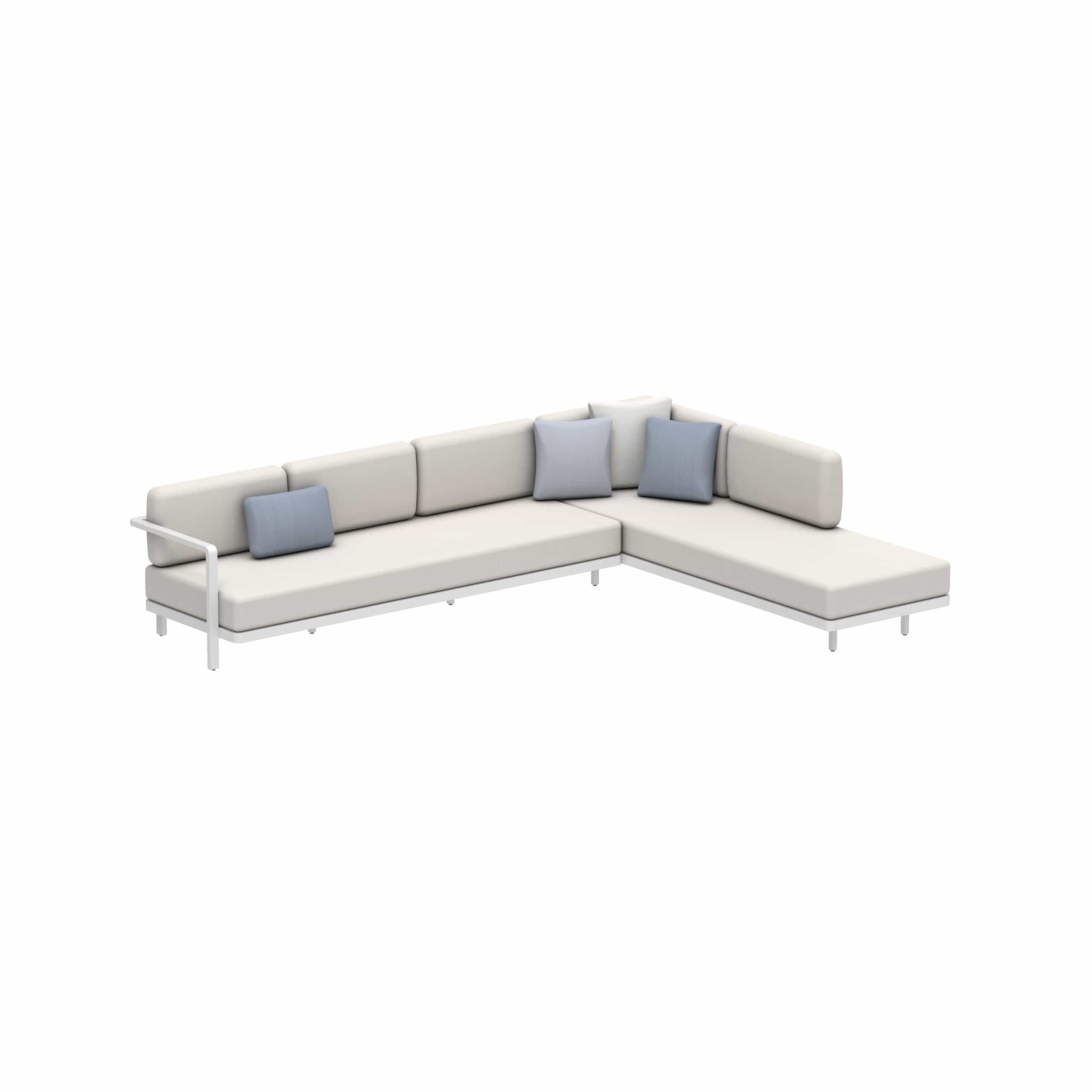 Royal Botania Lounge modulair Wit / Kussen set categorie B Royal Botania Alura lounge set 7 A/7 B, Verkrijgbaar in meerdere kleuren frame's en stofferingen.