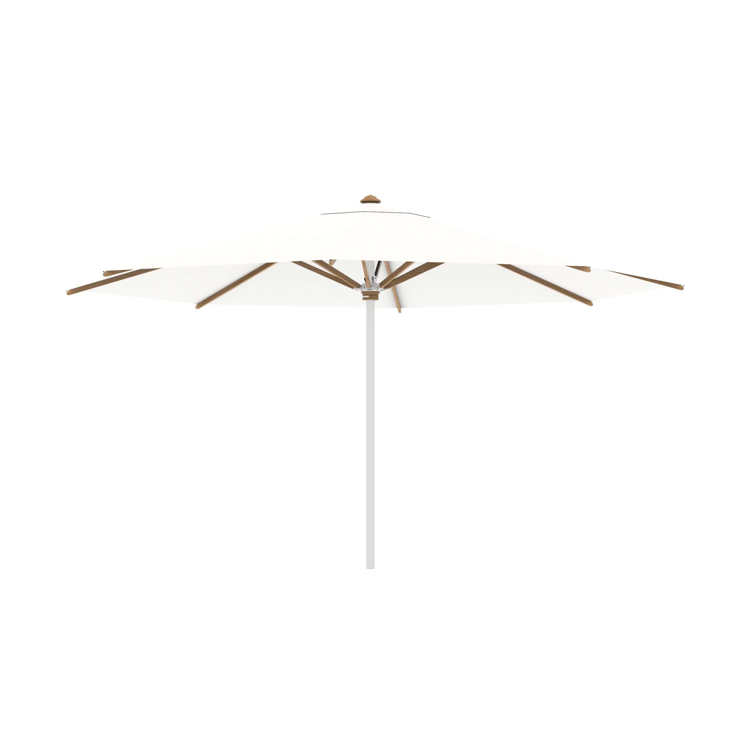 Royal Botania RVS stokparasols ø 450 cm / RVS Electro Polished / Wit Royal Botania Shady, RVS stokparasol met teakhouten baleinen verkrijgbaar in diverse afmetingen en kleuren.
