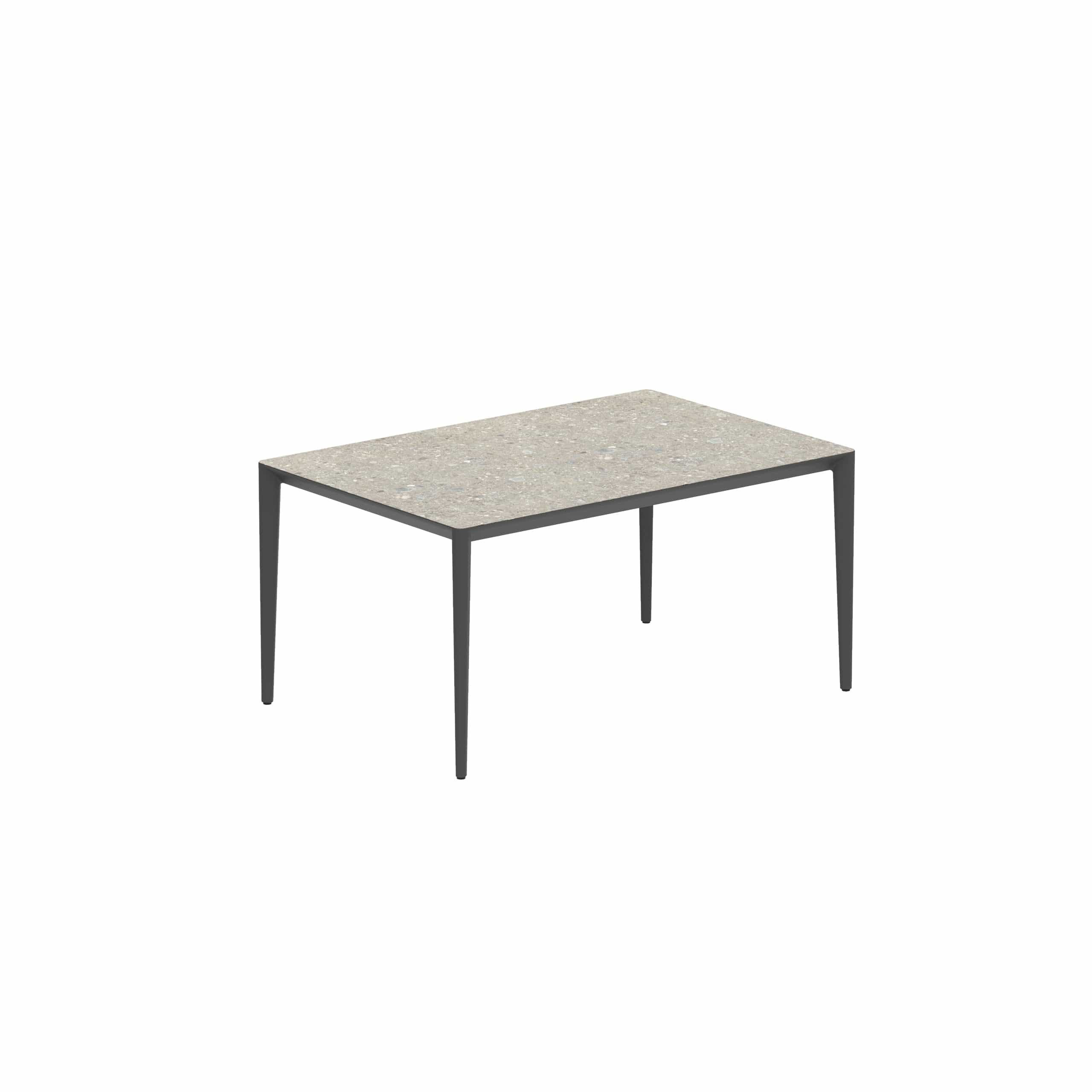 Royal Botania Tafel Gepoedercoat aluminium Antraciet / Ceppo Dolomitico Royal Botania U-nite Tafel 220x100x75cm. Diverse kleuren frames en tafelbladen mogelijk.