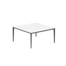 Royal Botania Tafel Gepoedercoat aluminium Antraciet / Wit Royal Botania U-nite Tafel 150x150x75cm. Diverse kleuren frames en tafelbladen mogelijk.