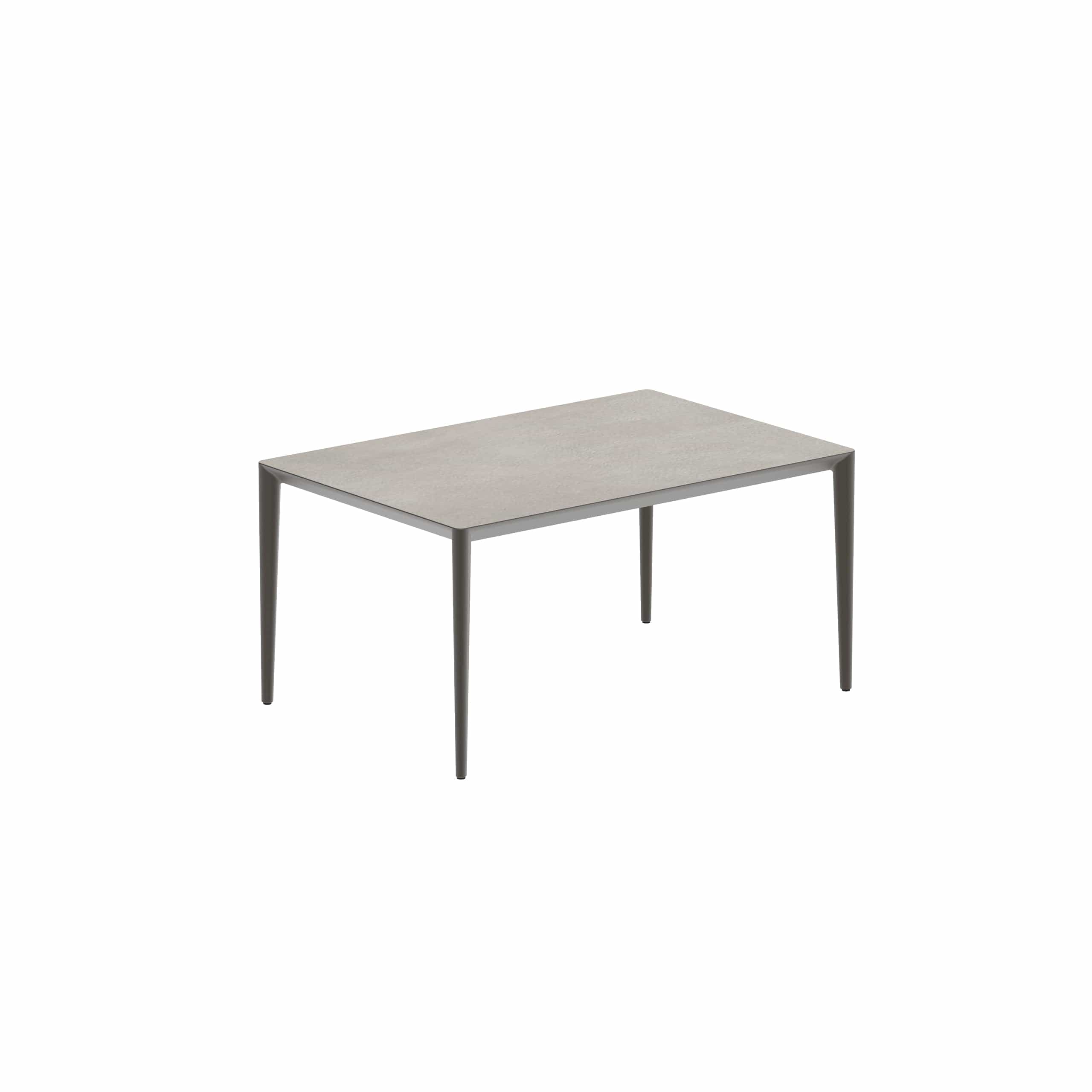 Royal Botania Tafel Gepoedercoat aluminium Brons / Cemento Luminoso Royal Botania U-nite Tafel 220x100x75cm. Diverse kleuren frames en tafelbladen mogelijk.
