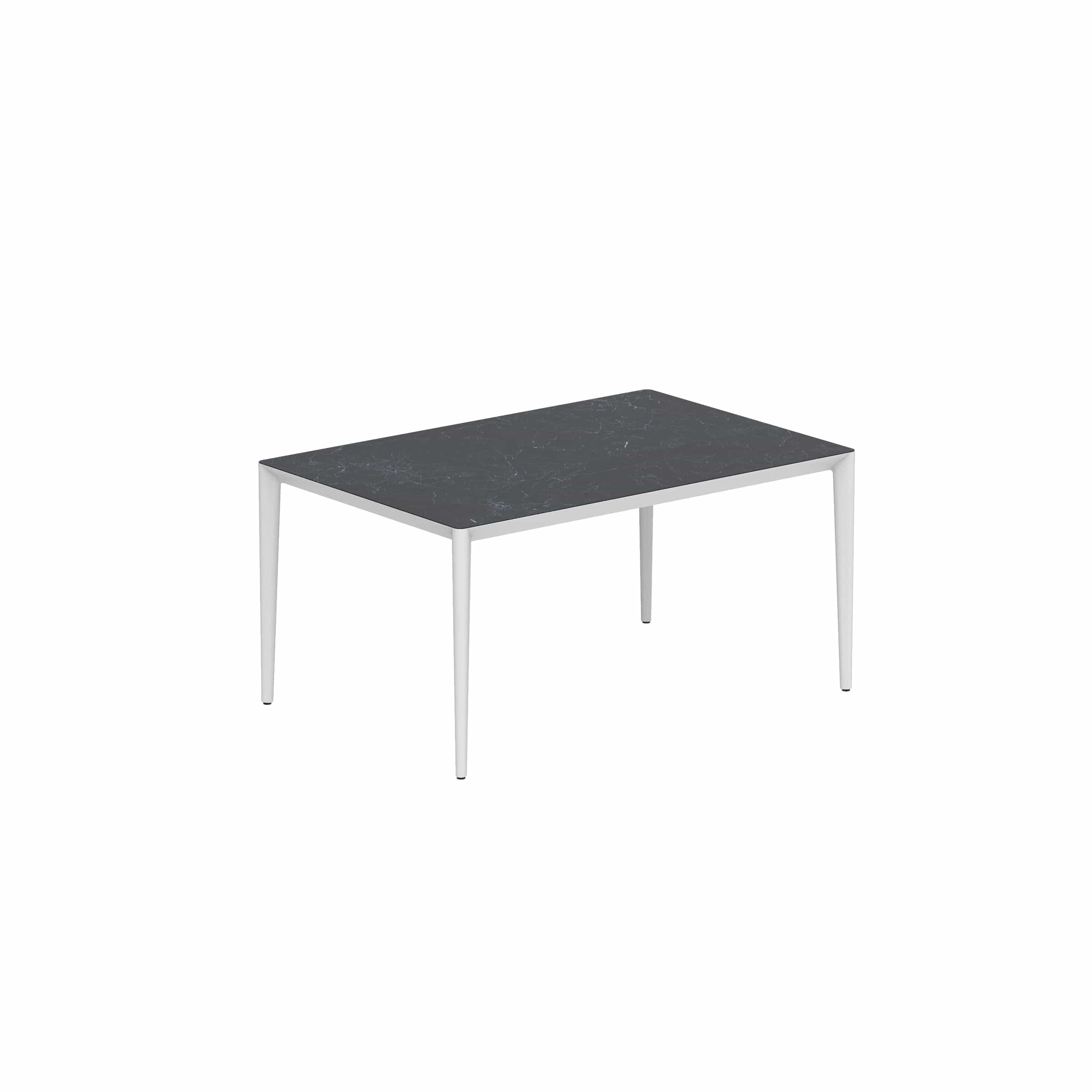 Royal Botania Tafel Gepoedercoat aluminium wit / Nero Marquina Royal Botania U-nite Tafel 220x100x75cm. Diverse kleuren frames en tafelbladen mogelijk.