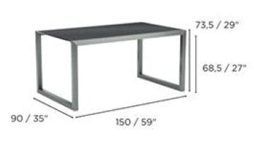 Royal Botania Tafel Royal Botania Ninix tafel 150 x 90 cm, Meerdere kleuren mogelijk.