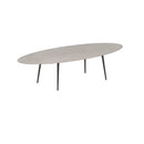 Royal Botania Tafel Royal Botania Styletto tafel 320x140 cm. Verkrijgbaar in 35cm, 50cm, 67cm en 75cm, 92cm en 110cm hoog. Diverse kleuren frames en tafelbladen mogelijk.