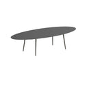 Royal Botania Tafel Royal Botania Styletto tafel 320x140 cm. Verkrijgbaar in 35cm, 50cm, 67cm en 75cm, 92cm en 110cm hoog. Diverse kleuren frames en tafelbladen mogelijk.