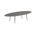 Royal Botania Tafel Royal Botania Styletto tafel 320x140 cm. Verkrijgbaar in 35cm, 50cm, 67cm en 75cm, 92cm en 110cm hoog. Diverse kleuren frames en tafelbladen mogelijk.