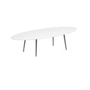 Royal Botania Tafel Royal Botania Styletto tafel 320x140 cm. Verkrijgbaar in 35cm, 50cm, 67cm en 75cm, 92cm en 110cm hoog. Diverse kleuren frames en tafelbladen mogelijk.