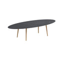 Royal Botania Tafel Royal Botania Styletto tafel 320x140 cm. Verkrijgbaar in 35cm, 50cm, 67cm en 75cm, 92cm en 110cm hoog. Diverse kleuren frames en tafelbladen mogelijk.