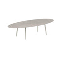 Royal Botania Tafel Royal Botania Styletto tafel 320x140 cm. Verkrijgbaar in 35cm, 50cm, 67cm en 75cm, 92cm en 110cm hoog. Diverse kleuren frames en tafelbladen mogelijk.