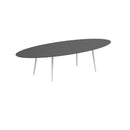 Royal Botania Tafel Royal Botania Styletto tafel 320x140 cm. Verkrijgbaar in 35cm, 50cm, 67cm en 75cm, 92cm en 110cm hoog. Diverse kleuren frames en tafelbladen mogelijk.