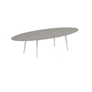 Royal Botania Tafel Royal Botania Styletto tafel 320x140 cm. Verkrijgbaar in 35cm, 50cm, 67cm en 75cm, 92cm en 110cm hoog. Diverse kleuren frames en tafelbladen mogelijk.