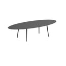 Royal Botania Tafel Royal Botania Styletto tafel 320x140 cm. Verkrijgbaar in 35cm, 50cm, 67cm en 75cm, 92cm en 110cm hoog. Diverse kleuren frames en tafelbladen mogelijk.