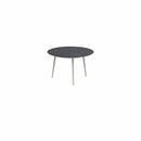 Royal Botania Tafel Royal Botania Styletto tafel ø120cm, Verkrijgbaar in 35cm, 50cm, 67cm, 75cm, 92cm en 110cm hoog. Diverse kleuren frames en tafelbladen mogelijk.