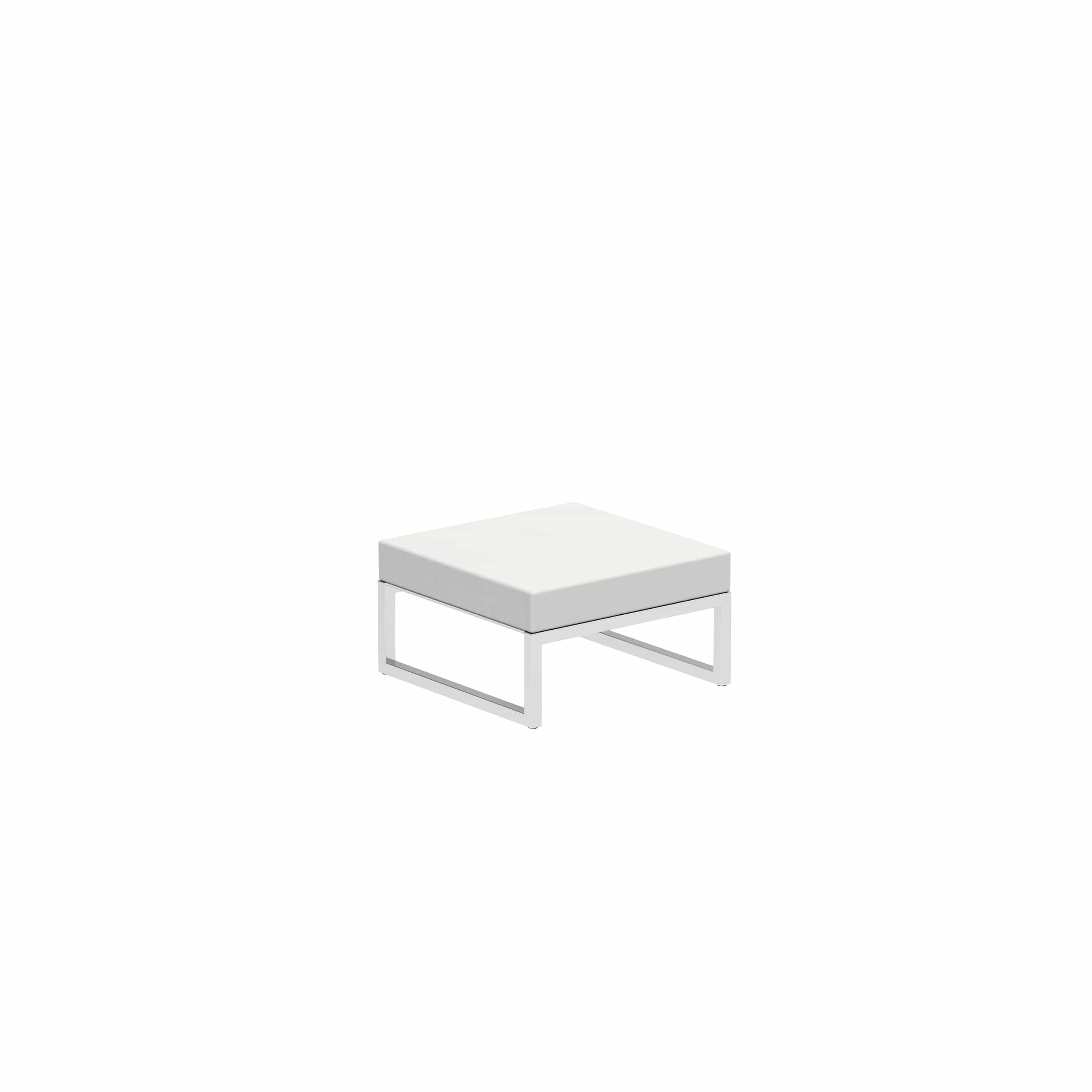 Royal Botania Voetenbank/Pouf Electro Polished RVS / Wit / Stof categorie A Royal Botania Ninix voetenbank, verkrijgbaar in verschillende kleuren frame's en stofferingen