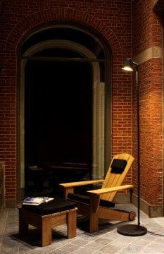 Royal Botania Voetenbank/Pouf Royal Botania New England voetenbank met teakhouten frame.