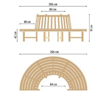 Traditional Teak Bank Traditional teak, Beatrice boombank, verkrijgbaar in twee afmetingen.
