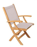 Traditional Teak Stoel Taupe Traditional teak, Kate klapstoel met arm, vervaardigd uit teakhout