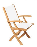 Traditional Teak Stoel Wit Traditional teak, Kate klapstoel met arm, vervaardigd uit teakhout