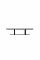Vincent Sheppard Salon-/bijzettafel 129x45x31cm Vincent Sheppard Kodo salontafel. Verkrijgbaar in 2 afmetingen en in twee kleuren aluminium blad en frame