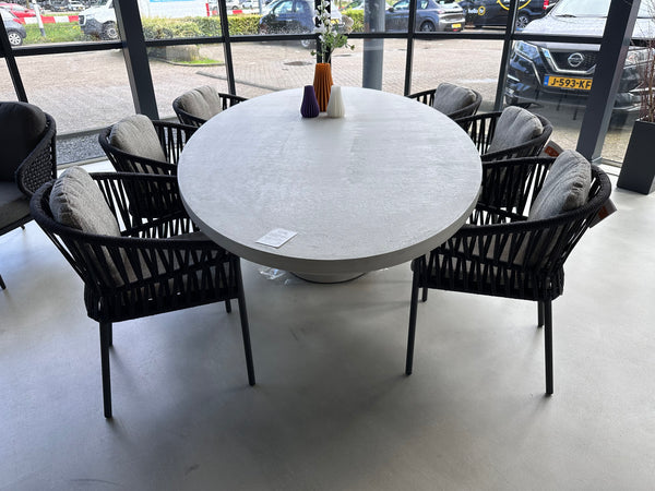 Net-echt, Model ovaal - Jati&Kebon, Tofino diningset showroomaanbieding