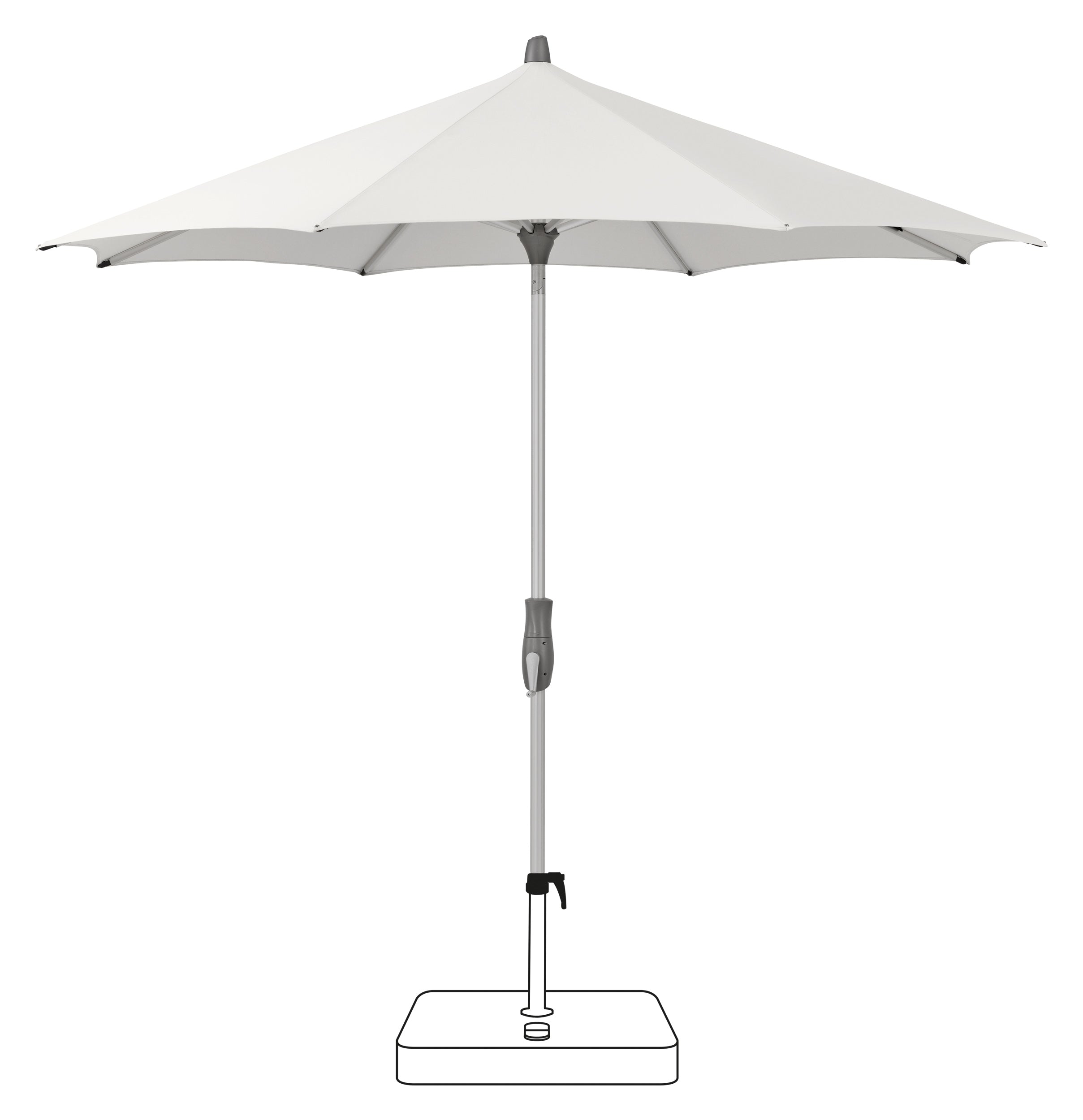 Glatz Alu-Twist kantelbare stokparasol.