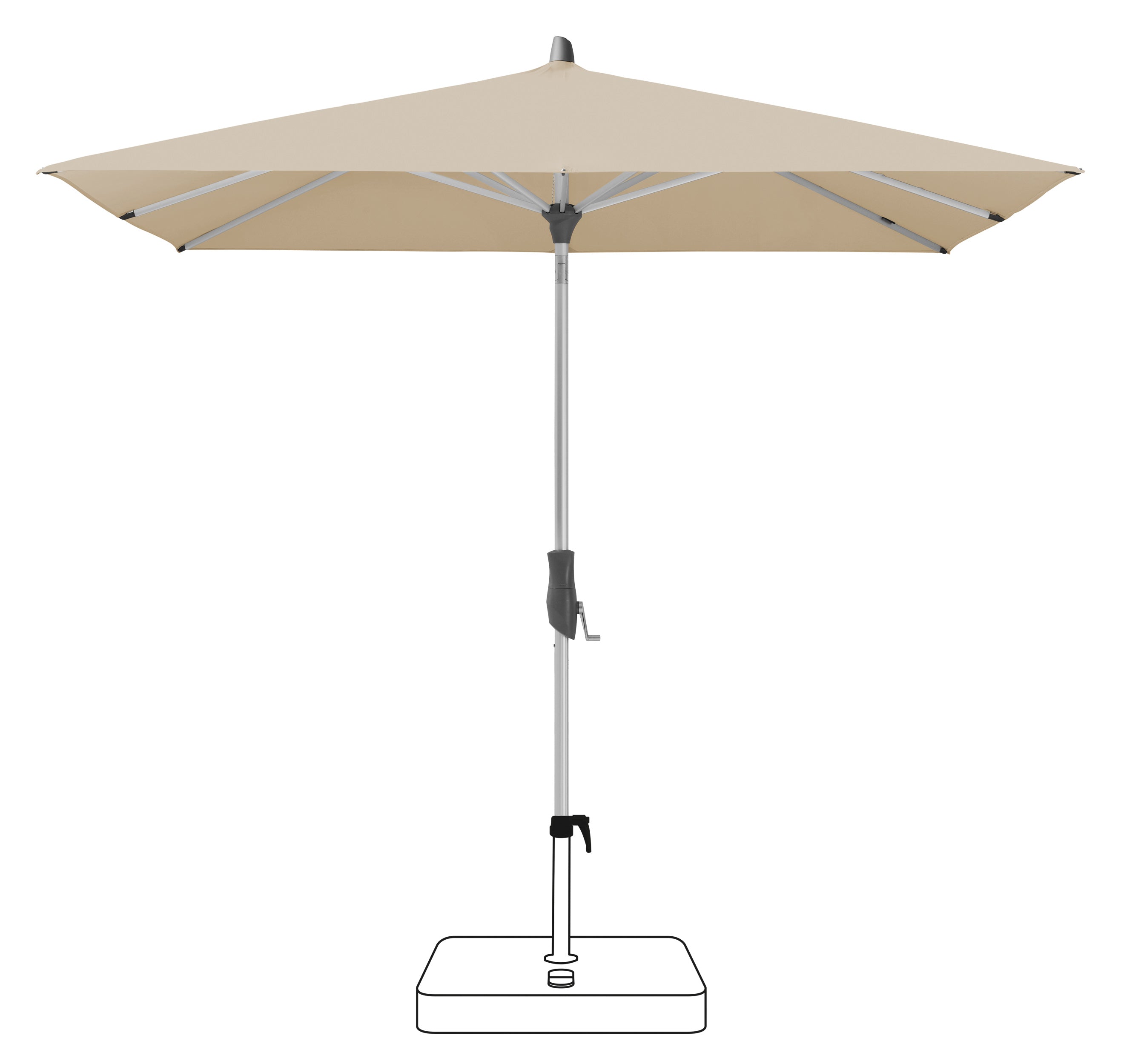 Glatz Alu-Twist kantelbare stokparasol.