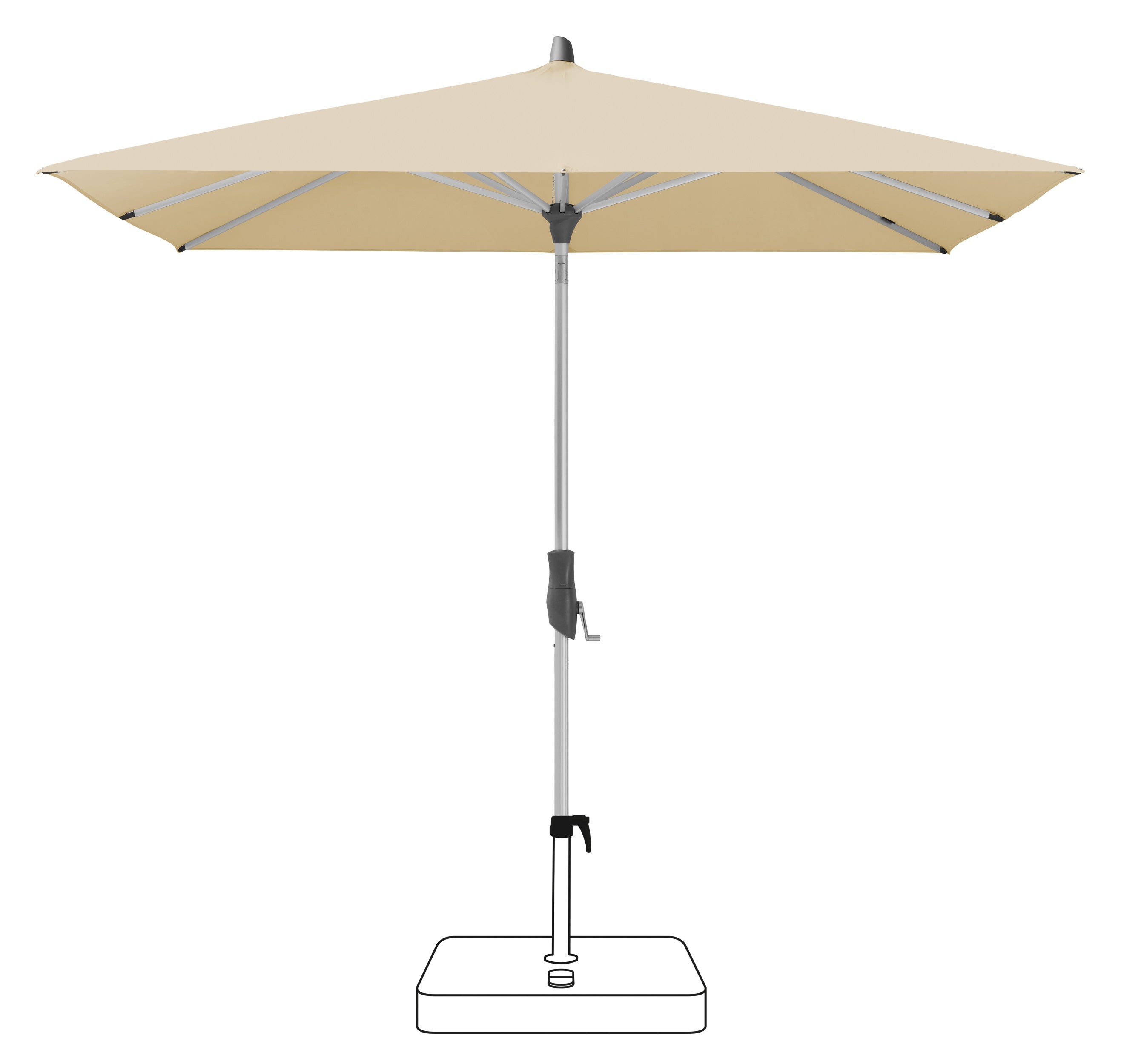 Glatz Alu-Twist kantelbare stokparasol.